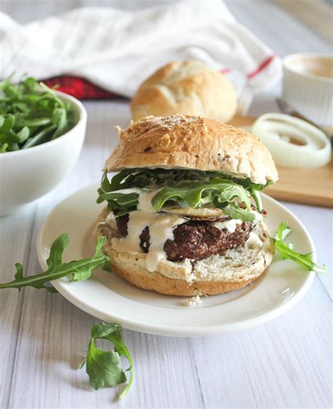 grilled-onion-burger-with-blue-cheese-recipe-simple image