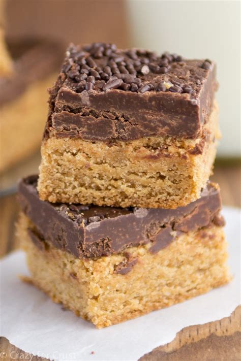 peanut-butter-cookie-bars-with-fudge-crazy-for-crust image