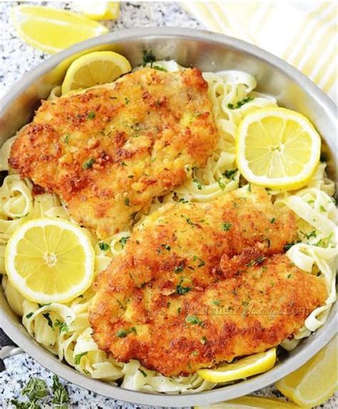 romano-chicken-with-lemon-garlic-pasta-food image