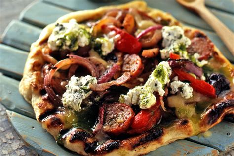 best-grilled-pizza-with-hot-sausage-grilled-peppers image