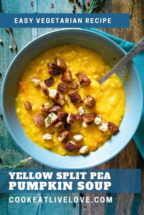 yellow-split-pea-pumpkin-soup-with-herbed-croutons image