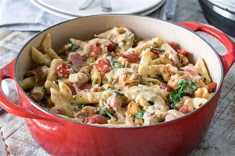 pressure-cooker-chicken-bacon-penne-pasta-in-a-garlic image