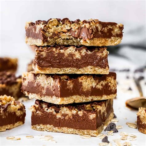 no-bake-chocolate-peanut-butter-oatmeal-bars image