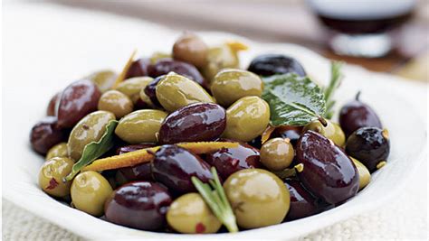 warm-marinated-olives-recipe-finecooking image