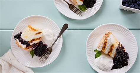 grilled-angel-food-cake-with-blueberry-sauce image