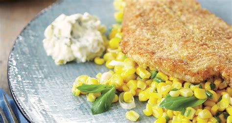 crispy-summer-flounder-recipe-with-scallion-corn image