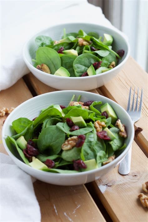 cranberry-and-walnut-spinach-salad-with-honey-ginger image