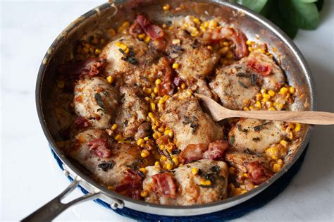 easy-chicken-and-corn-skillet-recipe-food-gardening image