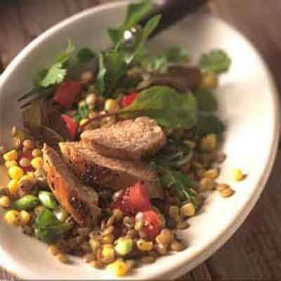 warm-pork-lentil-salad-recipe-land-olakes image
