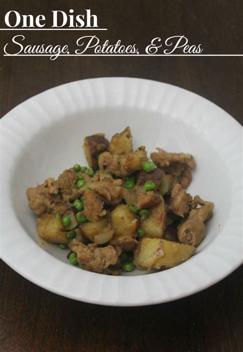 sausage-potatoes-and-peas-a-one-dish-dinner image