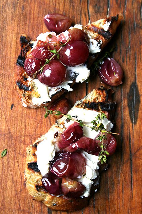 thyme-roasted-grapes-with-ricotta-grilled-bread image