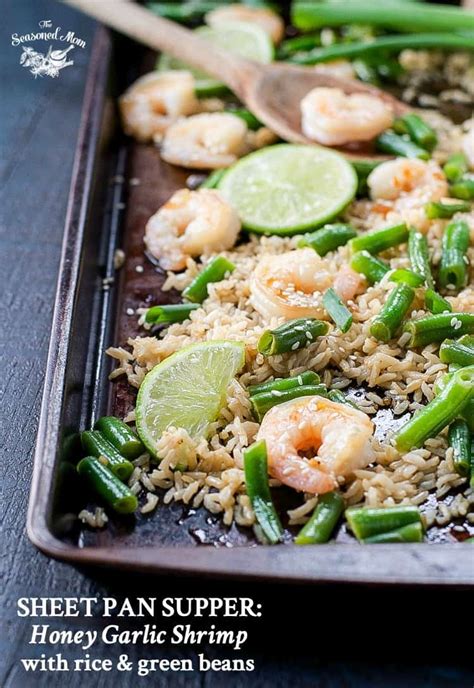 honey-garlic-shrimp-with-rice-and-green-beans-the image