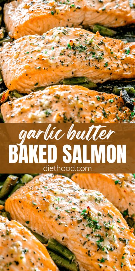 garlic-butter-baked-salmon-diethood image