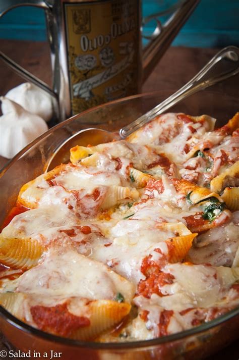 spinach-and-ricotta-stuffed-shells-recipe-salad-in-a-jar image