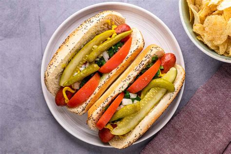 chicago-hot-dogs-recipe-simply image