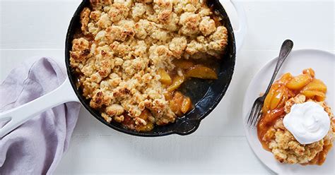 skillet-peach-cobbler-recipe-purewow image