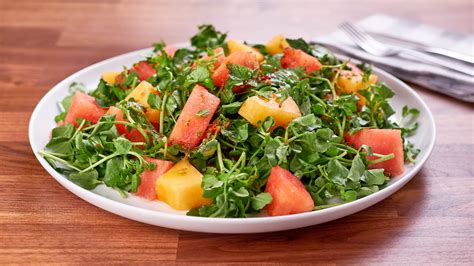watercress-and-melon-salad-with-cantaloupe-mint-and image