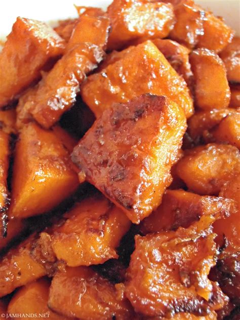skillet-candied-sweet-potatoes-jam-hands image