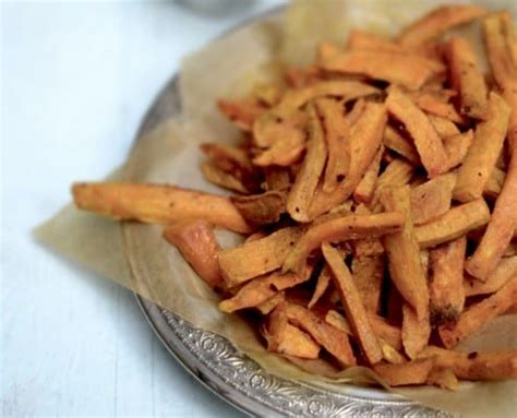 baked-curried-sweet-potato-fries-recipe-honest image