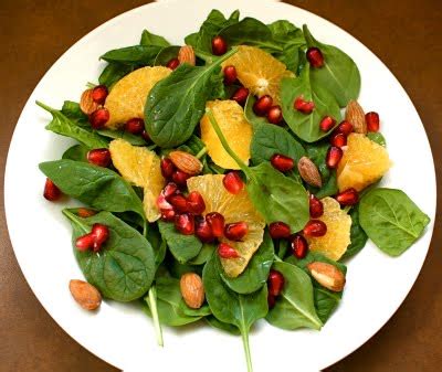 spinach-salad-with-oranges-pomegranate-and-almonds image