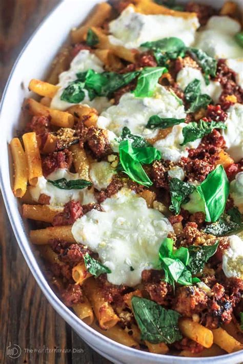 easy-baked-ziti-recipe-with-italian-sausage-and-fresh image