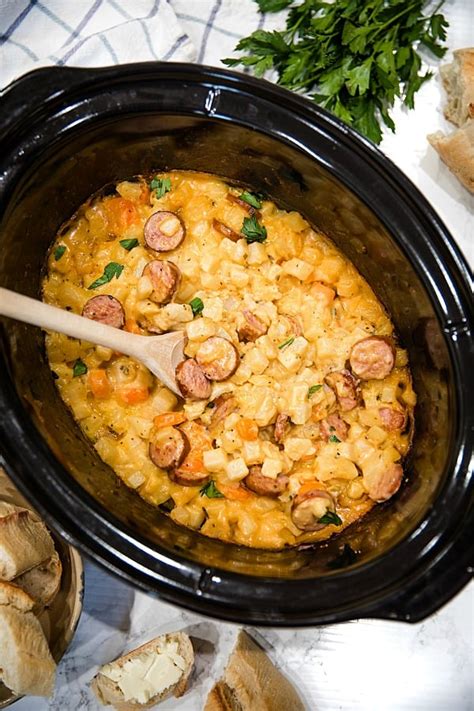cheesy-slow-cooker-smoked-sausage-potatoes-must image