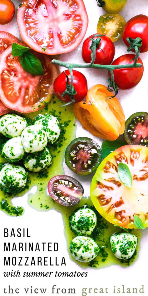 basil-marinated-mozzarella-with-summer-tomatoes image