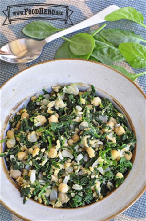 spinach-with-garbanzo-beans-food-hero image