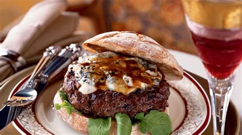 porcini-gorgonzola-burgers-with-veal-demi-glace-bon image