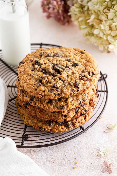 giant-oatmeal-raisin-cookies-recipe-girl-vs-dough image