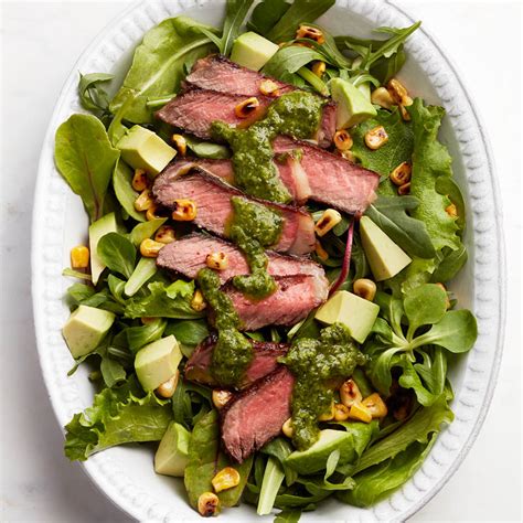 steak-salad-with-avocado-and-charred-corn-salsa image