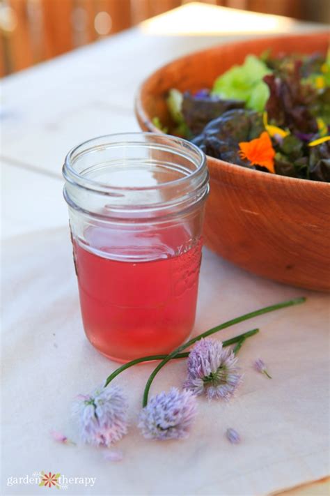 chive-blossom-vinegar-and-vinaigrette-garden-therapy image