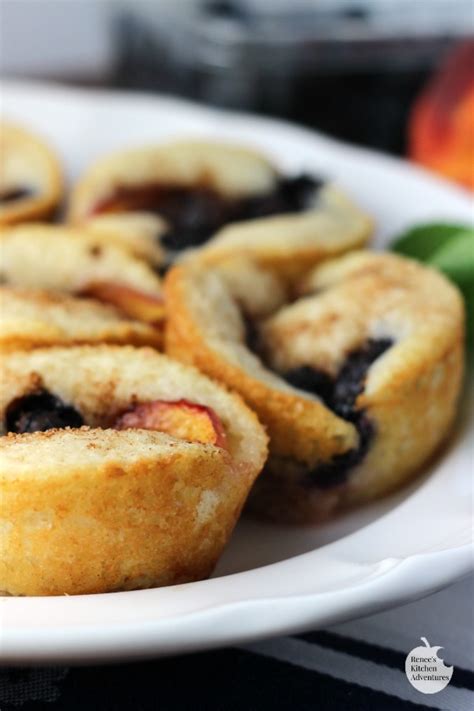 blueberry-peach-cobbler-muffins-renees-kitchen image