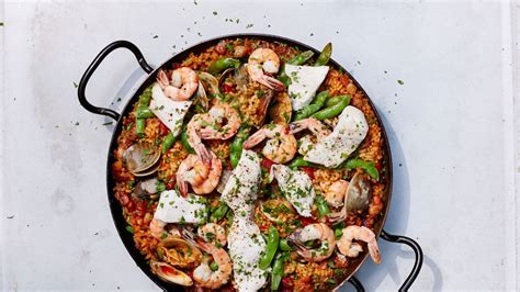 grilled-seafood-paella-recipe-bon-apptit image