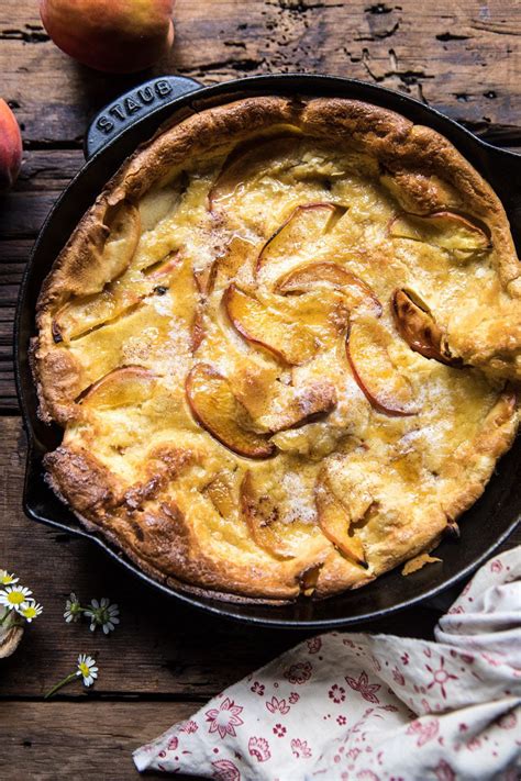 browned-butter-cinnamon-peach-dutch-baby-half-baked-harvest image