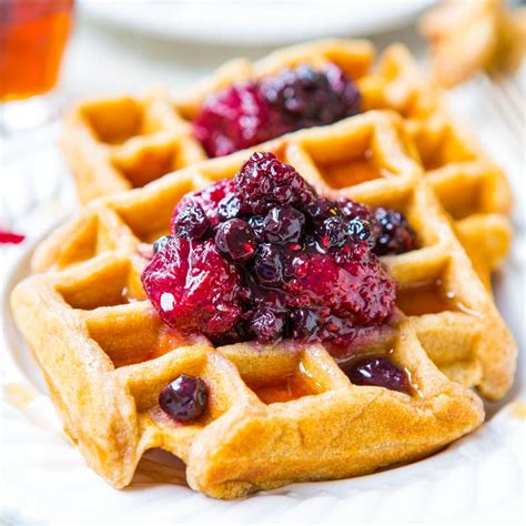 easy-buttermilk-waffles-recipe-mixed image