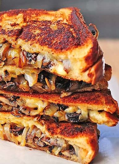 mushroom-and-onion-grilled-gouda-cheese-sandwich image