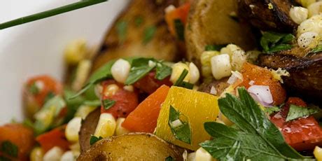 best-roasted-corn-pepper-potato-salad-recipes-food image