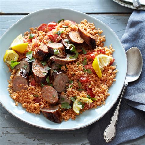 tunisian-couscous-salad-with-grilled-sausages-food image
