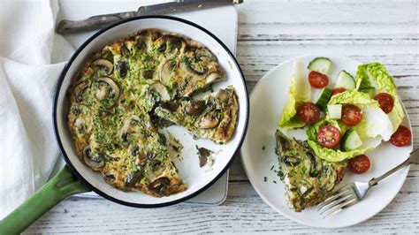 garlic-mushroom-frittata-recipe-bbc-food image