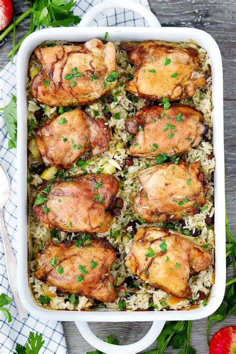 spiced-chicken-and-rice-with-apples-and-raisins image