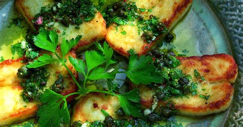 fried-halloumi-cheese-with-lime-and-caper-vinaigrette image