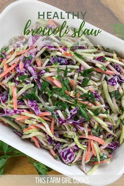 healthy-broccoli-slaw-salad-recipe-this-farm-girl-cooks image