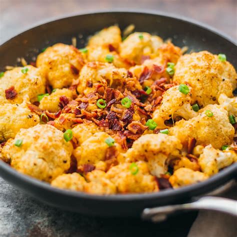 roasted-cauliflower-with-cheese-and-bacon-savory image