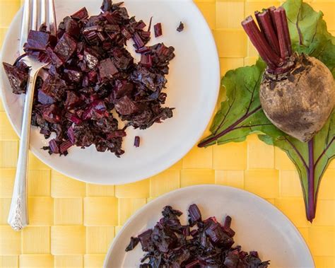 roasted-beets-with-sauted-beet-greens-ellie-krieger image