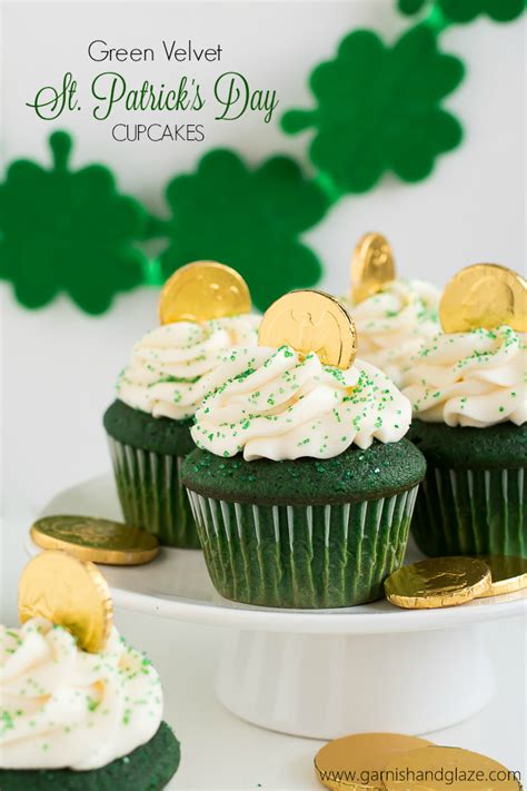 green-velvet-st-patricks-day-cupcakes-garnish-glaze image