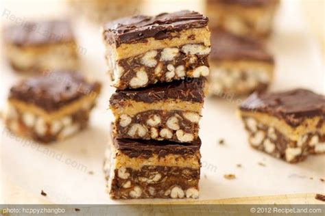 chocolate-peanut-butter-crispy-bars image