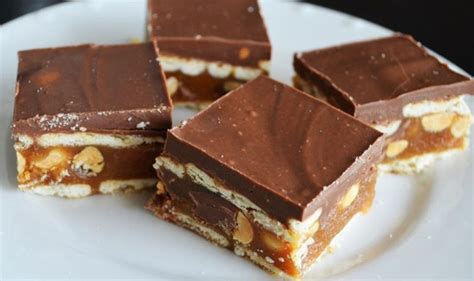 salted-caramel-chocolate-and-peanut-cracker-stack-bars image