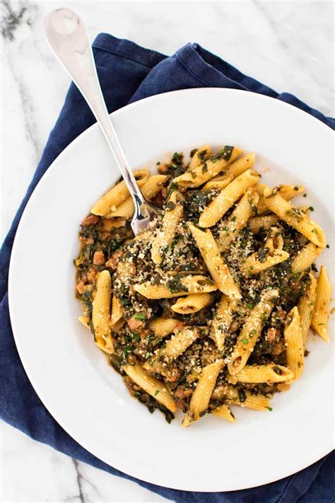 15-minute-spinach-penne-with-pancetta-girl-gone image