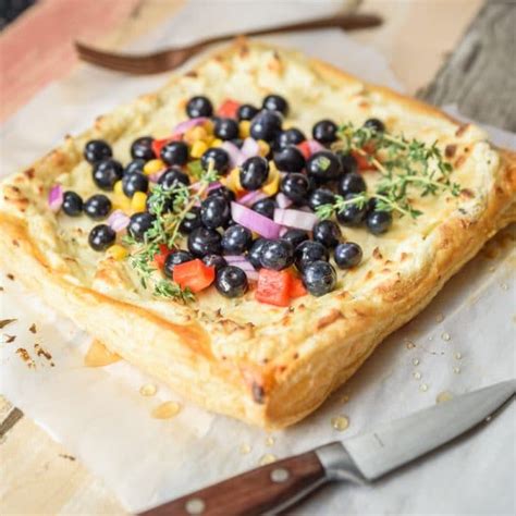 goat-cheese-tart-with-blueberry-sweet-corn-salsa image